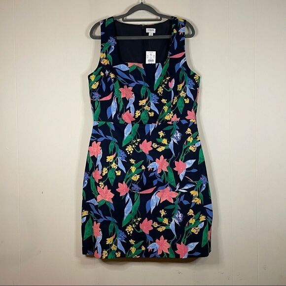 NWT - J. Crew Factory Basketweave Floral Shift Dress - Picture 1 of 5
